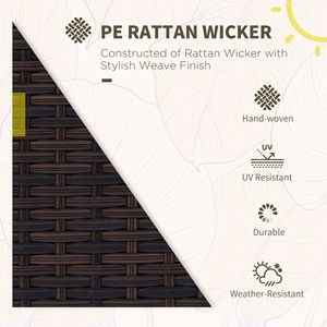 Set Divano in Rattan Khaki a 4 Pezzi con Poltrone, Tavolino da Caffè con Piano in Vetro, Struttura in Alluminio, Mobili da Giardino in Vimini per Esterni - Product Image 4