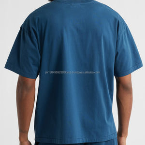 T-shirt en jersey de coton biologique, col rond oversize, t-shirt pour homme, manches courtes, t-shirt d'été pour homme, t-shirt avec logo - Product Image 2