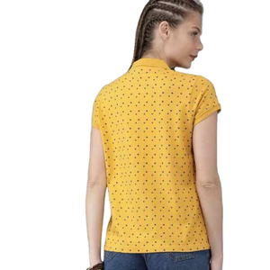 เสื้อโปโลผู้หญิง เสื้อยืดใหม่สำหรับฤดูใบไม้ผลิและฤดูร้อน ผ้าพิมพ์ลายแบบวอชเอฟเฟค พร้อมลายพิมพ์ดิจิทัล เสื้อโปโลผู้หญิง - Product Image 3