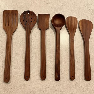 Ensemble de cuillères en bois de Sheesham fabriquées à la main |   Ustensiles de cuisine naturels marron style simple, sans danger pour les aliments, pour le camping - Product Image 6