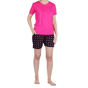 ชุดเซ็ต 2 ชิ้น ไซส์พลัส สำหรับฤดูร้อน เสื้อครอปและกางเกงขาสั้นผ้าฝ้ายทรงเข้ารูปสำหรับผู้หญิง พร้อมลายปัก - Product Image 2