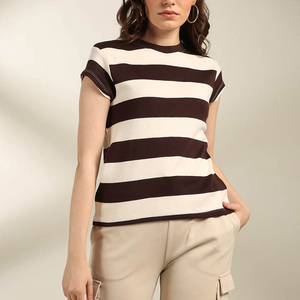 Camiseta Personalizada OEM para Mujer, Corte Regular, Algodón Premium, Ropa Casual de Moda, Secado Rápido, Transpirable, Protección UV para el Verano y Uso Diario - Product Image 1