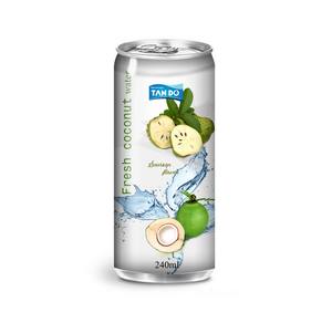 Bebida de Agua de Coco Fresca de 240 ml en Lata, Sabor Original de Lichi, Guanábana y Naranja, Bebida en Lata de Aluminio, Agua de Coco Natural OEM - Product Image 2