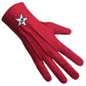 Gants en coton rouge de haute qualité des Templiers avec patch étoile - Product Image 3