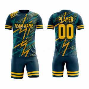 Uniforme de Fútbol Personalizado para Niños, Conjunto de Camiseta y Pantalones Cortos para Campamento Juvenil, Sublimado, Ligero, de Secado Rápido y Transpirable para Entrenamiento en Equipo - Product Image 1