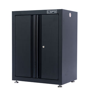 Armoire à outils personnalisable en acier inoxydable de 61 cm avec portes, plan de travail roulant, finition thermolaquée pour garage et atelier - Product Image 1