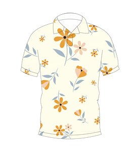 Polo personnalisé à motif floral par sublimation, manches courtes, imprimé, léger, respirant, décontracté, pour l'été - Product Image 1