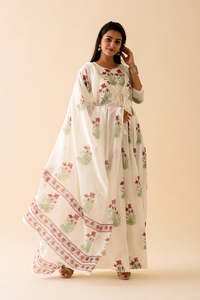 Femmes filles imprimé pur coton Maxi robe indien bloc imprimé décontracté été soirée à la mode en gros longue Midi en vrac - Product Image 3