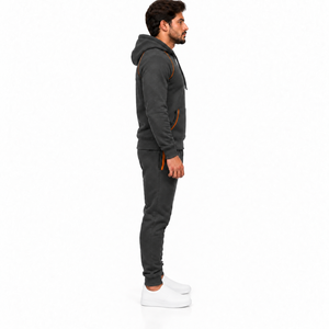 Conjunto Deportivo de Felpa de Poliéster/Algodón, Sudadera con Capucha Suave y Pantalones Jogger, Ropa Deportiva de Invierno, para Entrenamiento, Informal, Urbana, Personalizable - Product Image 2