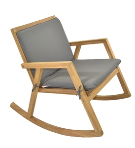 เก้าอี้โยกไม้อะคาเซียพรีเมี่ยม | เก้าอี้เท้าแขนสีเทาสำหรับการพักผ่อนในร่มและกลางแจ้ง | คุณภาพส่งออกจากเวียดนาม - Product Image 1