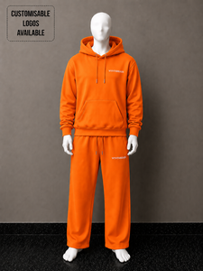 Ensemble de survêtement en molleton épais 300-500 GSM personnalisé PREMIUM pour homme, comprenant un sweat à capuche et un pantalon en molleton, style streetwear oversize, 2 pièces - Product Image 1