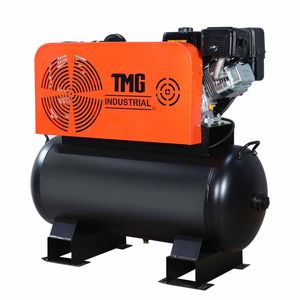 Compressore d'aria lubrificato TMG GAC65 con motore 14HP G420F, serbatoio orizzontale da 60 galloni, 18.5 CFM, 175 PSI, montabile su camion - Product Image 5