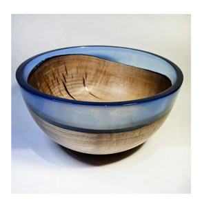 Bol de service artisanal en résine et bois de couleur verte, pour la décoration de la maison, utilisé comme ustensile de cuisine, pour servir des aliments, des nouilles ou des salades. - Product Image 5