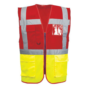Security Construction <b>Work</b> Wear Reflective Tape Vest Jackets High Visibility <b>Waterproof</b> Safety Multi Pocket Worker Vest - Product Image 1