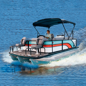 Bote Pontón Deportivo <span class=keywords><strong>de</strong></span> Aluminio F-16 para Pesca y Turismo, 6 Plazas, Certificado CE, Motor Fuera <span class=keywords><strong>de</strong></span> Borda <span class=keywords><strong>de</strong></span> <span class=keywords><strong>Gasolina</strong></span>, Control Remoto <span class=keywords><strong>de</strong></span> Alta Velocidad - Product Image 1