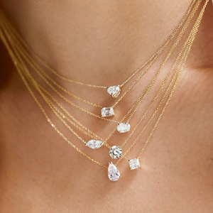 Collar de Oro Sólido de 18K con Diamante Cultivado en Laboratorio de 1Ct DEF VVS1, Diseño Personalizado, Gargantilla Solitario de Lujo, Joyería Fina para Mujer - Product Image 1