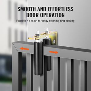 6FT Universal Adjustable <b>Rolling</b> Gate Hardware <b>Kit</b> Heavy Duty Black Steel Sliding Gate Rollers Sliding Gate L Bracket - Product Image 5