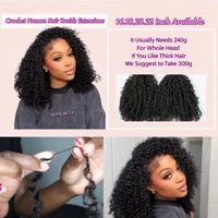 Extensions de cheveux humains bouclés sans nœuds pour tresses au crochet, style Pixie, pour femmes noires