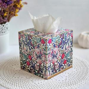 Caja de pañuelos de madera con estampado étnico estilo bohemio para decoración del hogar, accesorio al por mayor - Product Image 4