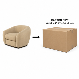 Fauteuil en cuir beige contemporain avec pieds en bois et dossier solide pour salon - Product Image 3