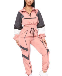 Chándal corto con capucha de algodón grueso y lentejuelas para mujer, para invierno |   Conjunto Casual de 2 Piezas Talla Grande |   Conjuntos de Ropa de Color Sólido con Logotipo Personalizado - Product Image 1