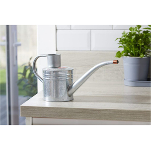Regadera de metal galvanizado vintage para plantas de interior y exterior, con boquilla pulverizadora extraíble para jardinería. - Product Image 6
