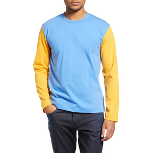 T-shirt à manches longues pour homme, dernier design, haute qualité, 100% polyester, vêtements unis, mode, t-shirts respirants à col rond pour homme - Product Image 3