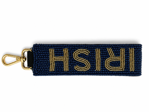 Porte-clés ajustable personnalisé avec nom d'équipe et lettrage doré, bleu marine, style classique, tendance, collection 2026 – Meilleures ventes - Product Image 3