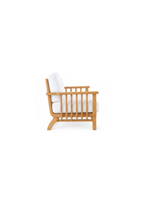 Canapé-lit scandinave en bois massif avec coussins en tissu blanc, design convertible pour salon, 2 places, accoudoir droit - Product Image 4