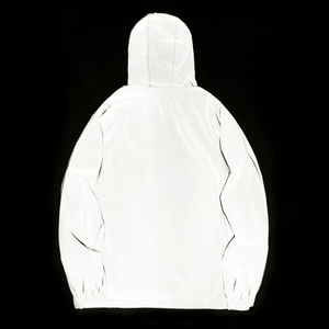 Vestes coupe-vent réfléchissantes de nuit à capuche pour hommes, double coupe-vent, veste à capuche pour hommes, veste imperméable à fermeture éclair pour danseurs hip-hop - Product Image 2