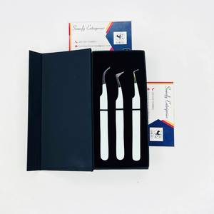 Pinzas para Pestañas Somofy Enterprises de Acero Inoxidable, Precisión, Antiestáticas, Duraderas, Punta Suave de 10 mm, Caja con Logotipo Personalizado - Product Image 1