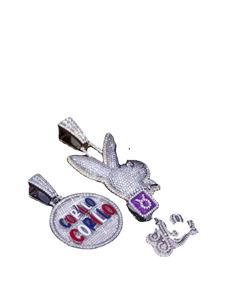 Pendentifs personnalisés tendance 2024, lapin glacé, or, testeur de diamants, VVS, moissanite, hip hop, animaux, style rappeur, bijoux de fête - Product Image 1