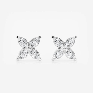 Boucles d'oreilles clous en moissanite marquise, forme papillon, en argent sterling 925, pour femme, mariage, fête - Product Image 1