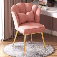 Chaise d'appoint moderne et luxueuse en velours léger avec dossier à tiges, tabouret de coiffeuse pour école, chambre, bureau à domicile, hôtel