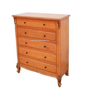 European Style Mahogany Drawer <b>Storage</b> Cabinet Hand Carved Dresser <b>Chest</b> for Bedroom Hotel or Apartment Use Louis XVI Walnut - Product Image 2
