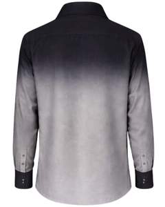 Chemise Formelle Homme Ombrée Noir-Gris en Coton Premium à Manches Longues Boutonnée – Tenue Décontractée Chic – Fabricant OEM Personnalisé – Vente en Gros - Product Image 2