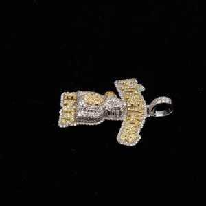 Pendentif personnalisé en argent sterling 925 plaqué or avec moissanite, style hip-hop, bijou serti de pierres - Product Image 1