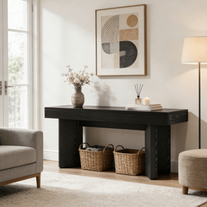 Consolle Lunga Moderna di Lusso in Legno Massello, Arredamento Contemporaneo per Ingresso, Appartamento o Soggiorno d'Hotel - Product Image 1