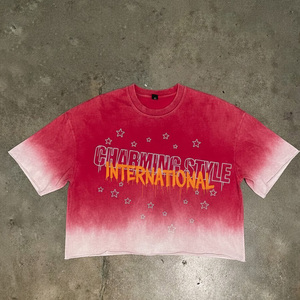 Camiseta Corta Oversize de Algodón 100% Grueso de Felpa Francesa para Hombre, Diseño en Blanco para Serigrafía Deportiva - Product Image 2