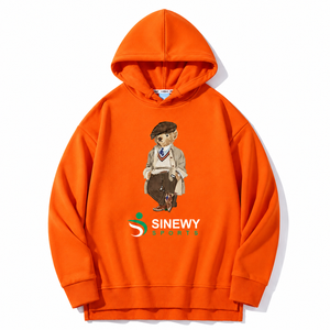 Sudadera Deportiva Negra SINEWY con Estampado de Oso de Dibujos Animados, Antiarrugas, Unisex, Manga Larga, Algodón, para Otoño e Invierno - Product Image 4