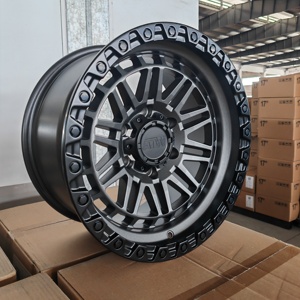 Jantes en alliage tout-terrain Jihoo de haute qualité 17x9 pouces, 6x139.7 PCD, style Beadlock noir mat pour SUV et camionnettes - Product Image 2