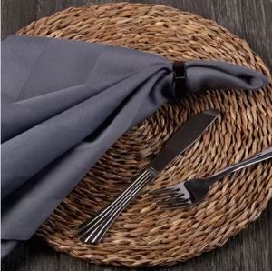 Serviettes de table en satin à bordure élégante pour mariage, ensemble de linge de table, serviettes de fête en satin, nappe de table à bordure en satin - Product Image 2