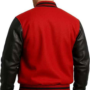 Viral Varsity <b>Jacket</b> Custom Luxury Black <b>Men's</b> Varsity <b>Jacket</b> <b>Leather</b> Sleeves Letterman <b>Jacket</b> Premium Wool Baseball <b>Jacket</b> OEM - Product Image 6