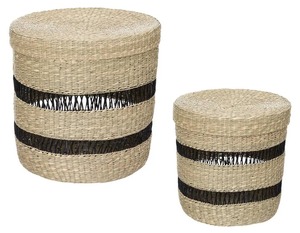 Cesta de mimbre negra con punta abierta, hecha a mano, para almacenamiento, venta al por mayor, ecológica, fabricada en Vietnam - Product Image 4