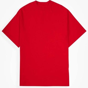 Camiseta de Algodón Roja Extra Grande para Mujer, Cuello Redondo, Manga Corta, Logotipo Estampado, Corte Holgado, Transpirable, para Todas las Temporadas, Tejido Jersey - Product Image 4