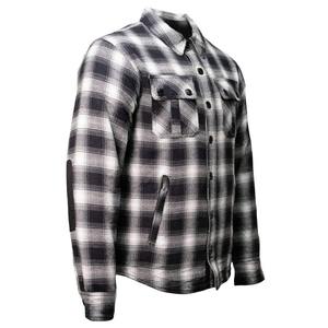 Chemise-veste en flanelle à carreaux noirs et blancs pour homme, avec patchs aux coudes, tissu de haute qualité, prix de gros et raisonnable - Product Image 6