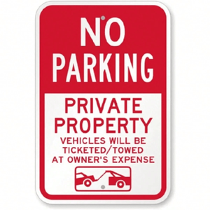 CIFbuy Cartello Stradale in Metallo Resistente alle Intemperie per Esterni, Proibizione Parcheggio e Avvertimento Proprietà Privata per TikTok e Servizio Ritiro Temu - Product Image 1