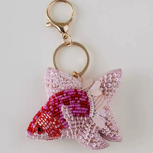 Handmade Beaded Fish Keychain Cute Sea Animal <b>Keyring</b> Fashion Accessories - Product Image 1