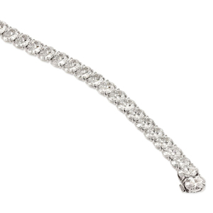 32.10 Carat Oval Lab Grown Diamond Tennis Bracelet 14K Gold VVS Clarity IGI Certified Elegant Luxury Everyday Wear - Product Image 3