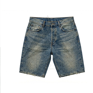 กางเกงยีนส์ขาสั้นผู้ชายประดับคริสตัลหรูหรา สไตล์สตรีทแวร์ ผลิตแบบ OEM Impex - Product Image 1